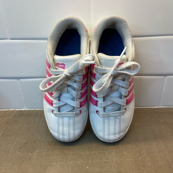 Girls K-Swiss Classic Sneakers with Sparkly Pink Stripes size 12 - Picture 3 of 10